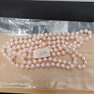 Gantos Light Pink Faux Pearl Necklace - Approx. 25" L